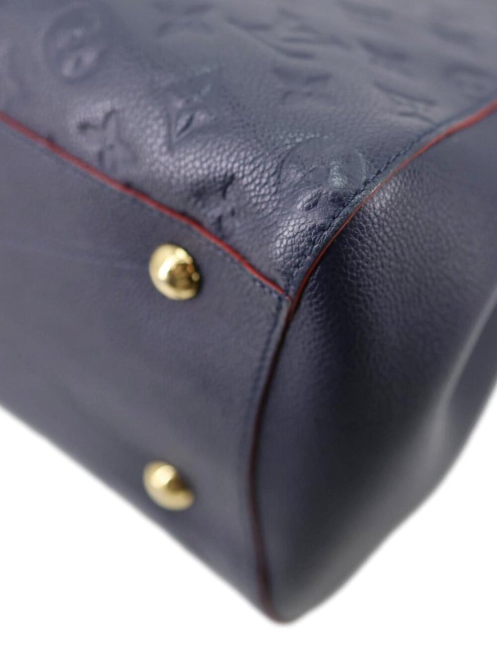 Louis Vuitton Montaigne MM Monogram Empreinte Shoulder Bag Navy Blue - Picture 9 of 11